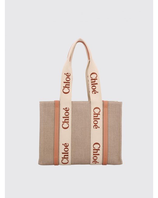 Borsa Woody di Chloé in Natural