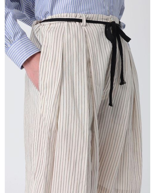 Barena White Striped Silk Blend Shorts