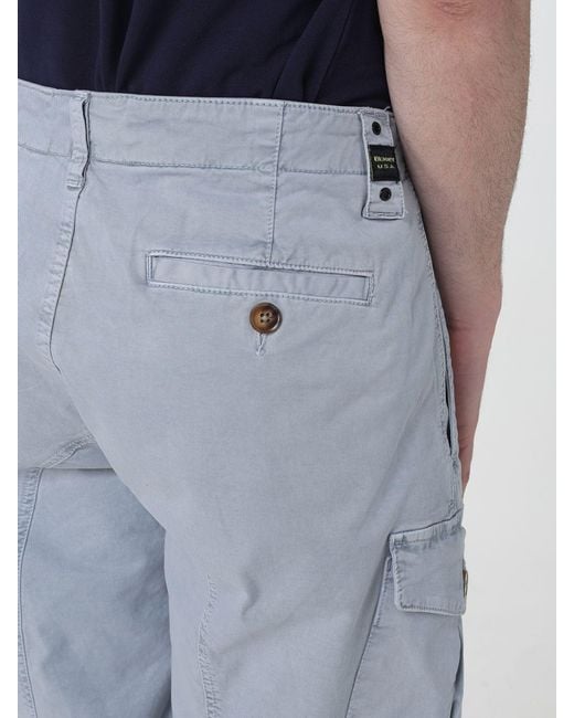 Blauer Blue Stretch Cotton Cargo Shorts for men