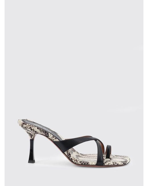 Paris Texas Black Lorena Python Print Leather Sandal
