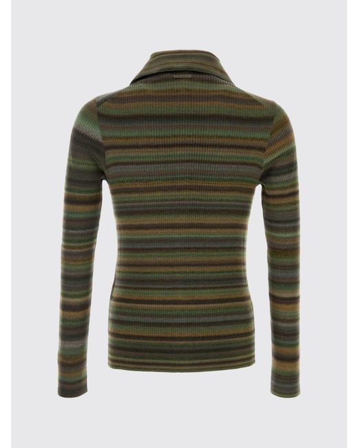 Dolce & Gabbana Gray Dolce &Amp Gabbana Slim Fit Striped Ribbed Wool Cardigan for men