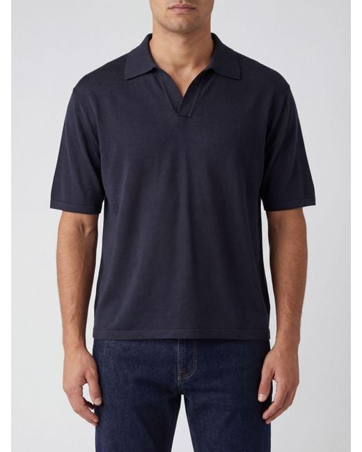 Roberto Collina Blue Cotton Polo Shirt for men