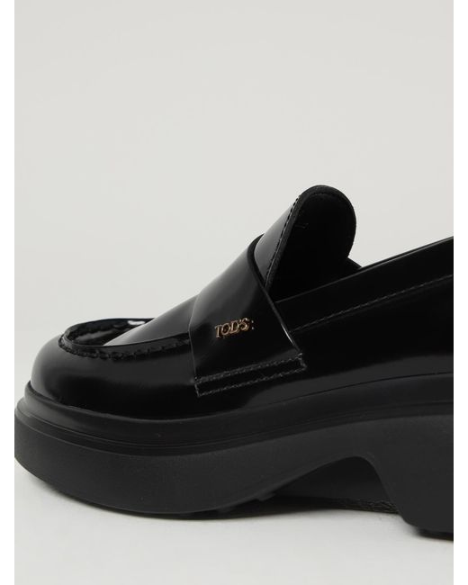 Tod's Black Brushed Leather Loafers