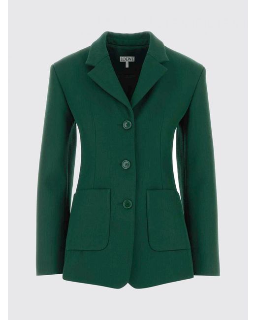Loewe Green Wool Blend Single Breasted Blazer