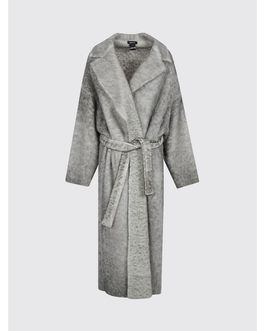 Avant Toi Gray Alpaca Wool Dressing Gown Coat With Hood And Waist Belt