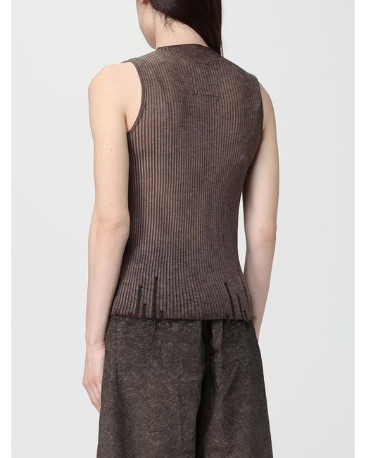 Top De Lana Acanalado Uma Wang de color Brown