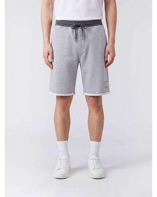 Brunello Cucinelli Gray Cotton Athletic Shorts With Drawstring Waist for men