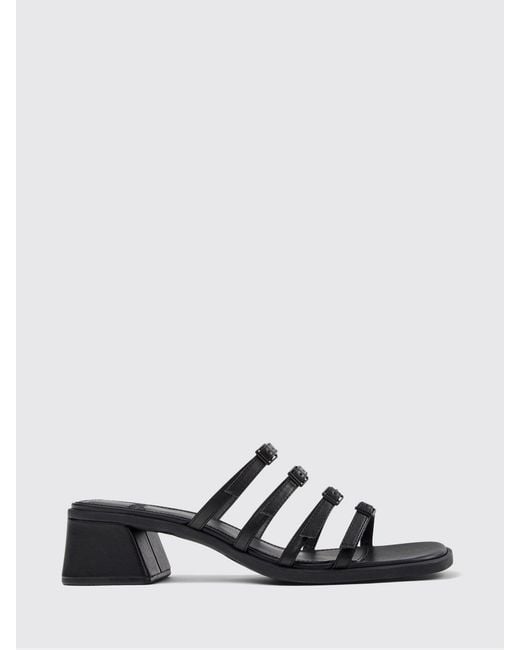 Camper White Kora Leather Mules With Straps