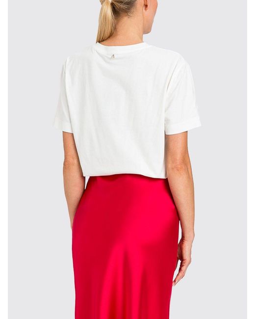 Twinset Red Cotton T-Shirt With Heart Print