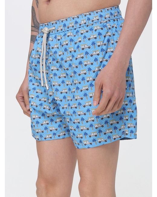 Mc2 Saint Barth Blue Printed Boxer Swim Trunks for men