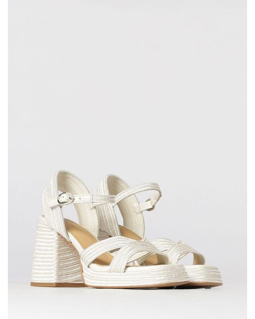 Castaner White Woven Jute Sandals