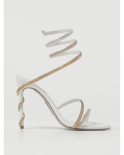 Rene Caovilla White Heeled Sandals