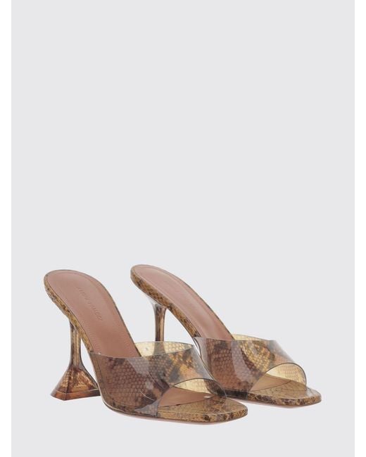 AMINA MUADDI Natural Lupita Python Print Pvc Mules