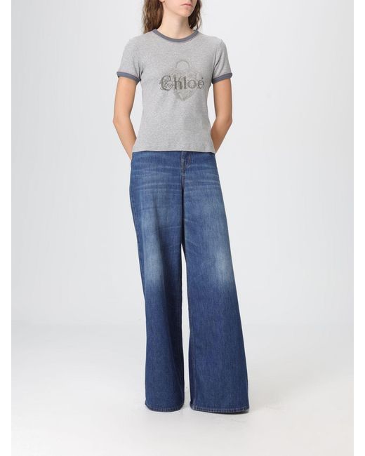 Chloé Blue Chlo&Eacute Cotton Denim Palazzo Jeans