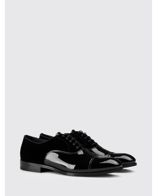 Doucal's White Patent Leather Oxfords for men