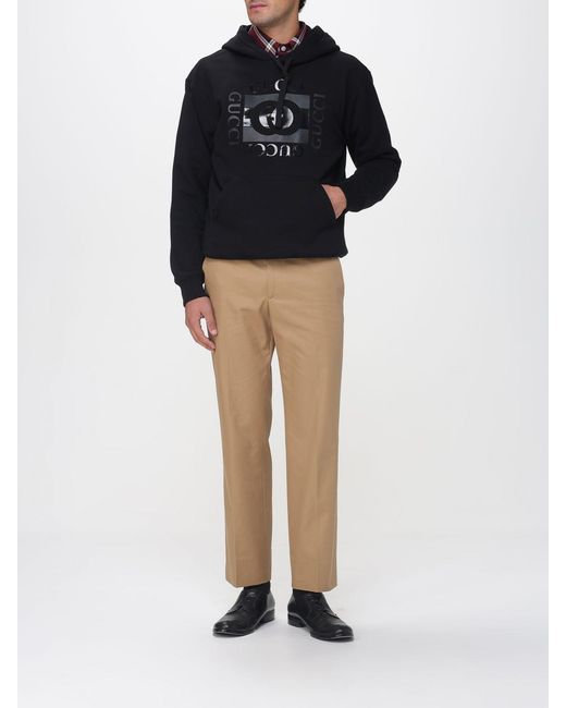Sweat À Capuche En Coton Avec Logo Gucci pour homme en coloris Blue