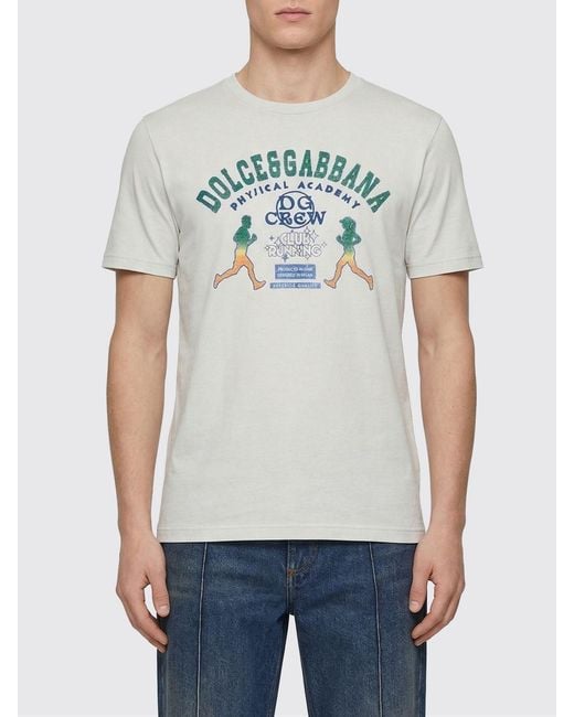 Dolce & Gabbana Gray Dolce &Amp Gabbana Cotton T-Shirt With Logo for men