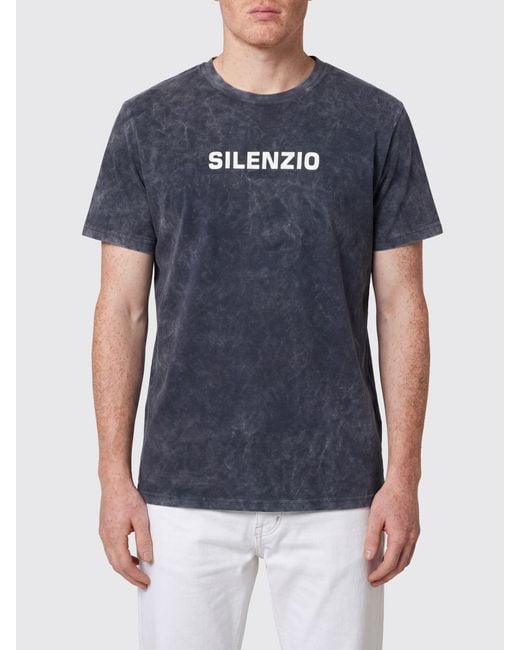 Aspesi Blue Cotton T-Shirt With Slogan for men