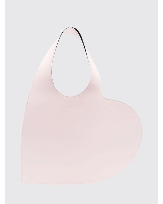 Coperni Pink Heart Smooth Leather Shoulder Bag With Heart Design
