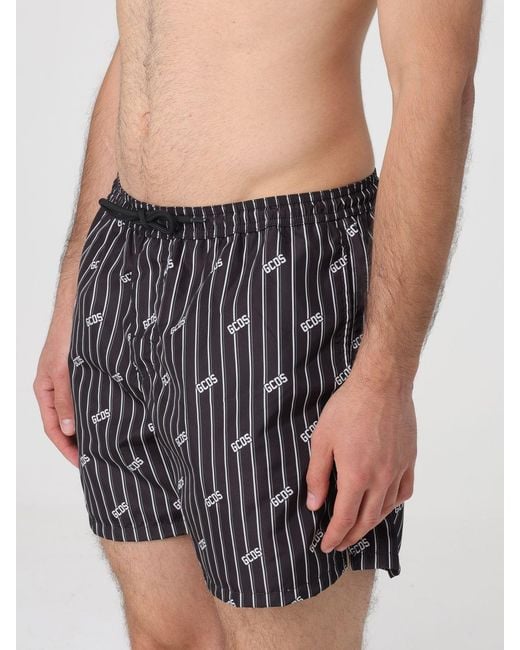 Gcds Blue Printed Polyester Swimsuit for men