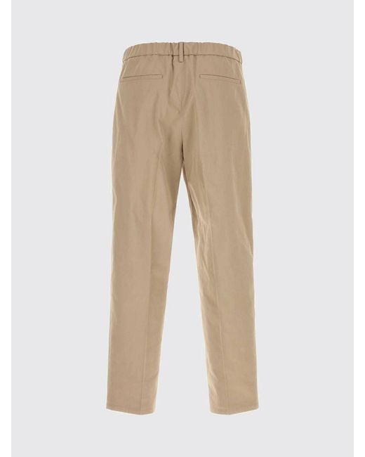 Jil Sander Natural Slim Fit Cotton Gabardine Trousers With French Pockets for men