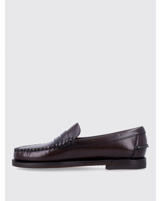 Sebago Gray Classic Dan Brushed Leather Loafers