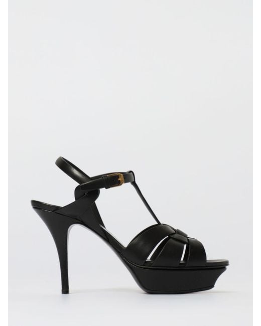 Saint Laurent Black Flache Sandalen Damen