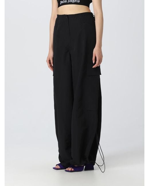 Palm Angels Black Trousers In Technical Fabric