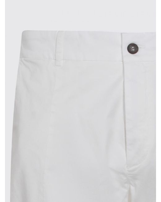 Eleventy White Linen Blend Chino Trousers for men