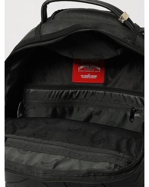 Sprayground Black Shark Crew Graphic Print Pvc Backpack With Padded Shoulder Straps for men
