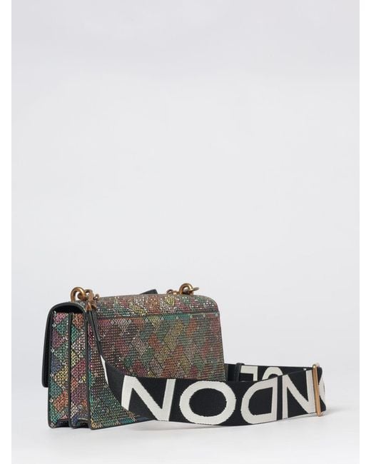 Kurt Geiger Gray Shoreditch Canvas Crossbody Bag With Rhinestones
