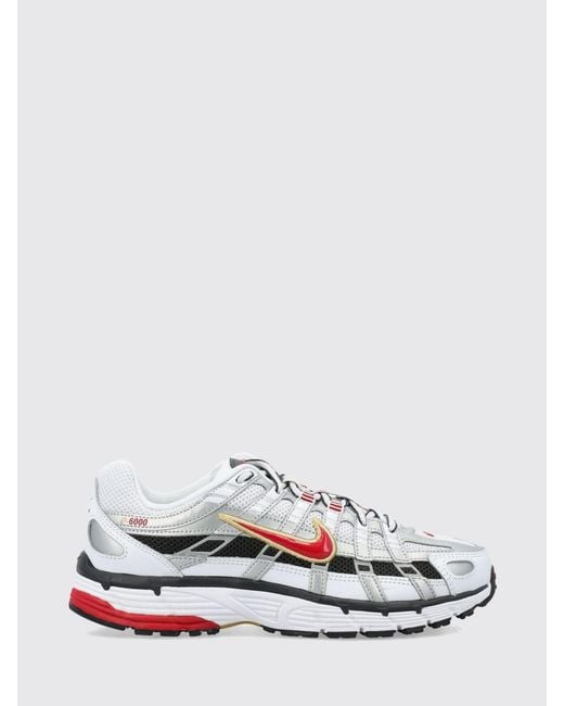 Nike White P-6000 Mesh And Rubber Sneakers