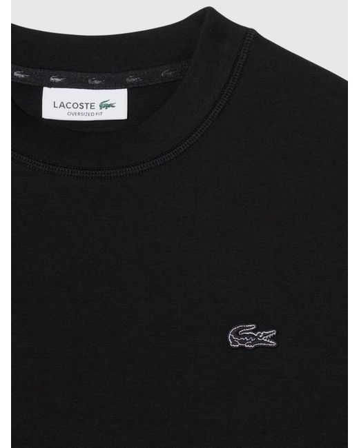 Lacoste Black Cotton Blend Crew-Neck Sweatshirt