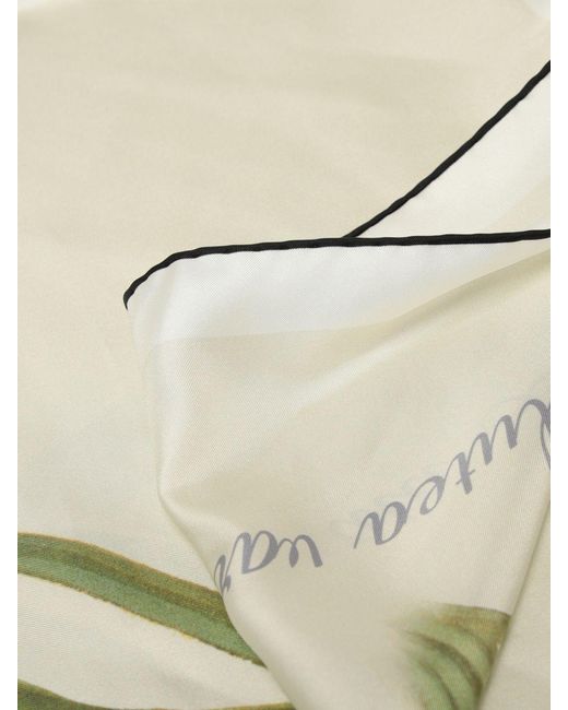 Alberta Ferretti Natural Printed Silk Scarf