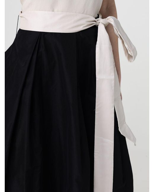 Max Mara Black Baschi Cotton Blend Twill Midi Skirt