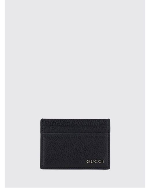 Gucci Flacher Kartenhalter Aus Gehämmertem Kalbsleder Mit Metalllogo in White für Herren