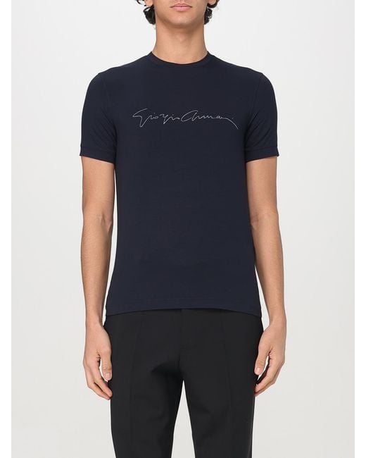 Giorgio Armani Blue Cotton T-Shirt for men