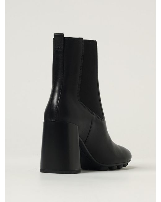 Hogan Black Flat Ankle Boots