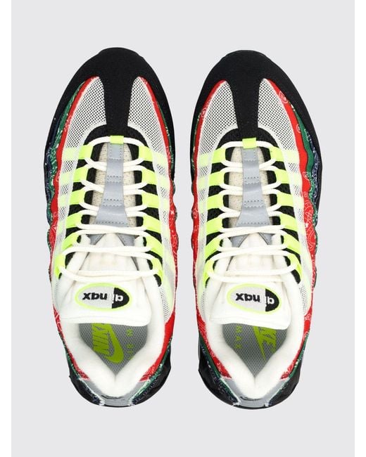 Nike White Air Max 95 Big Bubble Mesh Sneakers With Stripe Pattern for men