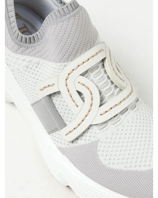 Sneakers in maglia jacquard di Tod's in White