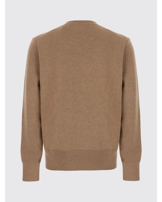 AMI Natural Wool Crewneck Jumper With Embroidered Ami De Cœur Logo for men