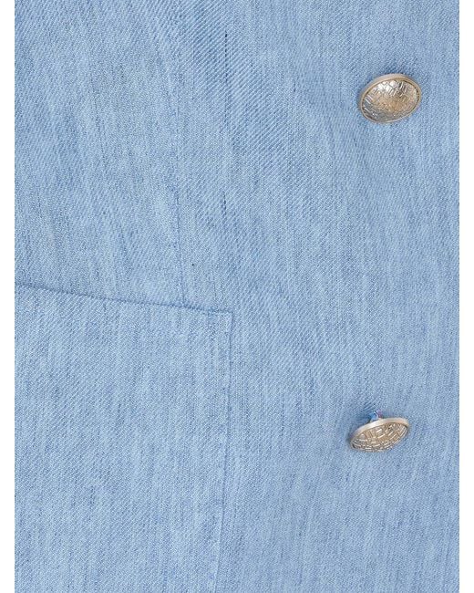 Tagliatore Blue Double-Breasted Blazer