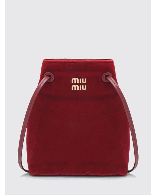 Miu Miu Red Velvet Bucket Bag