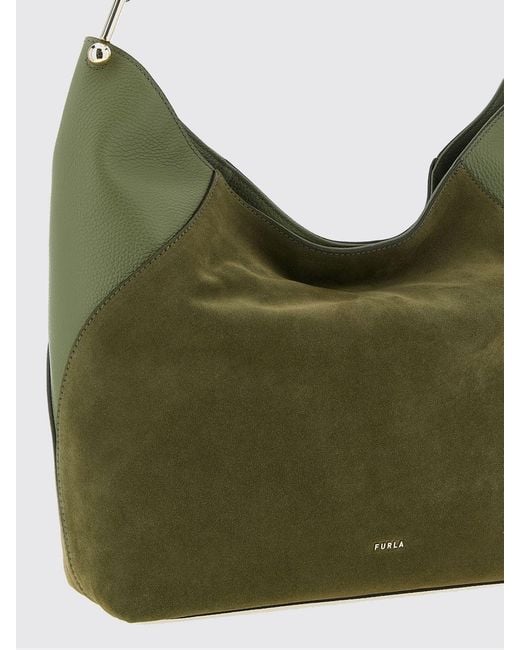 Furla Green Lara Suede Bag