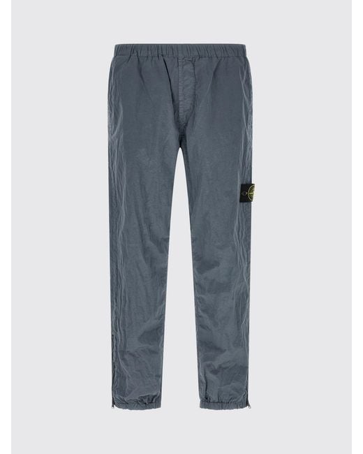 Stone Island Blue Technical Fabric Cargo Pants With Elasticated Waist for men