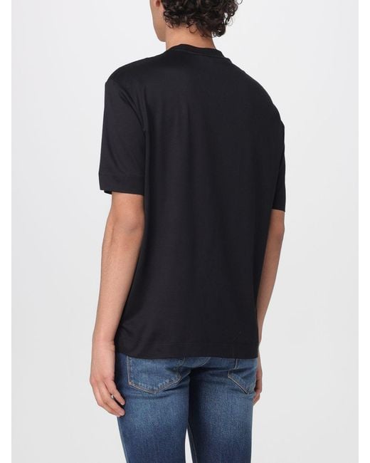 Emporio Armani Black Lyocell T-Shirt for men