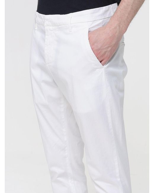 Dondup White Stretch Cotton Chino Trousers for men