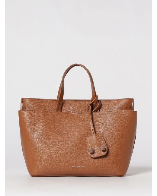 Fabiana Filippi Brown Grained Leather Bag