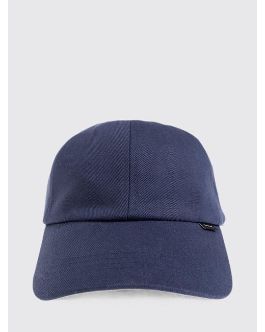 Paul Smith Blue Cotton Baseball Cap With Adjustable Strap for men