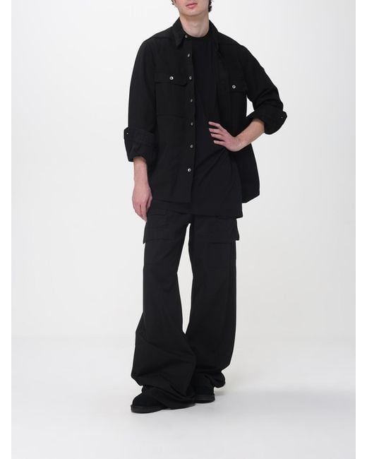 Rick Owens Blue Cotton Shirt Jacket for men